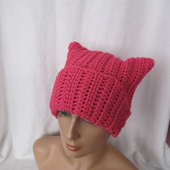 Bright Pink Cat Ear Beanie - Picture 7 of 7